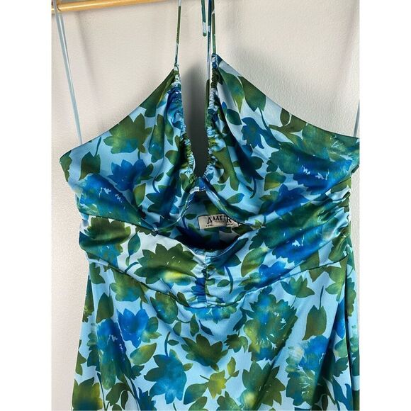 AMUR Edie High Low Tie Neck Halter Gown - Picture 13 of 16